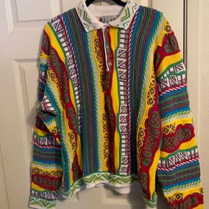 Plateau, style in Italy, Cosby Biggie Vibrant colors Vintage 90s sz L Sweater